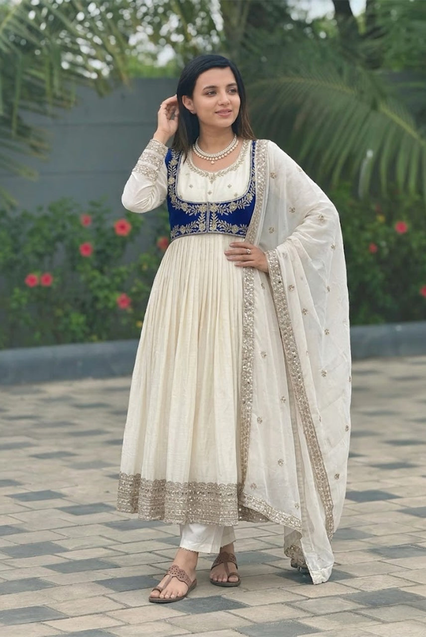 Royal Embroidered Anarkali Kurta Set with Dupatta
