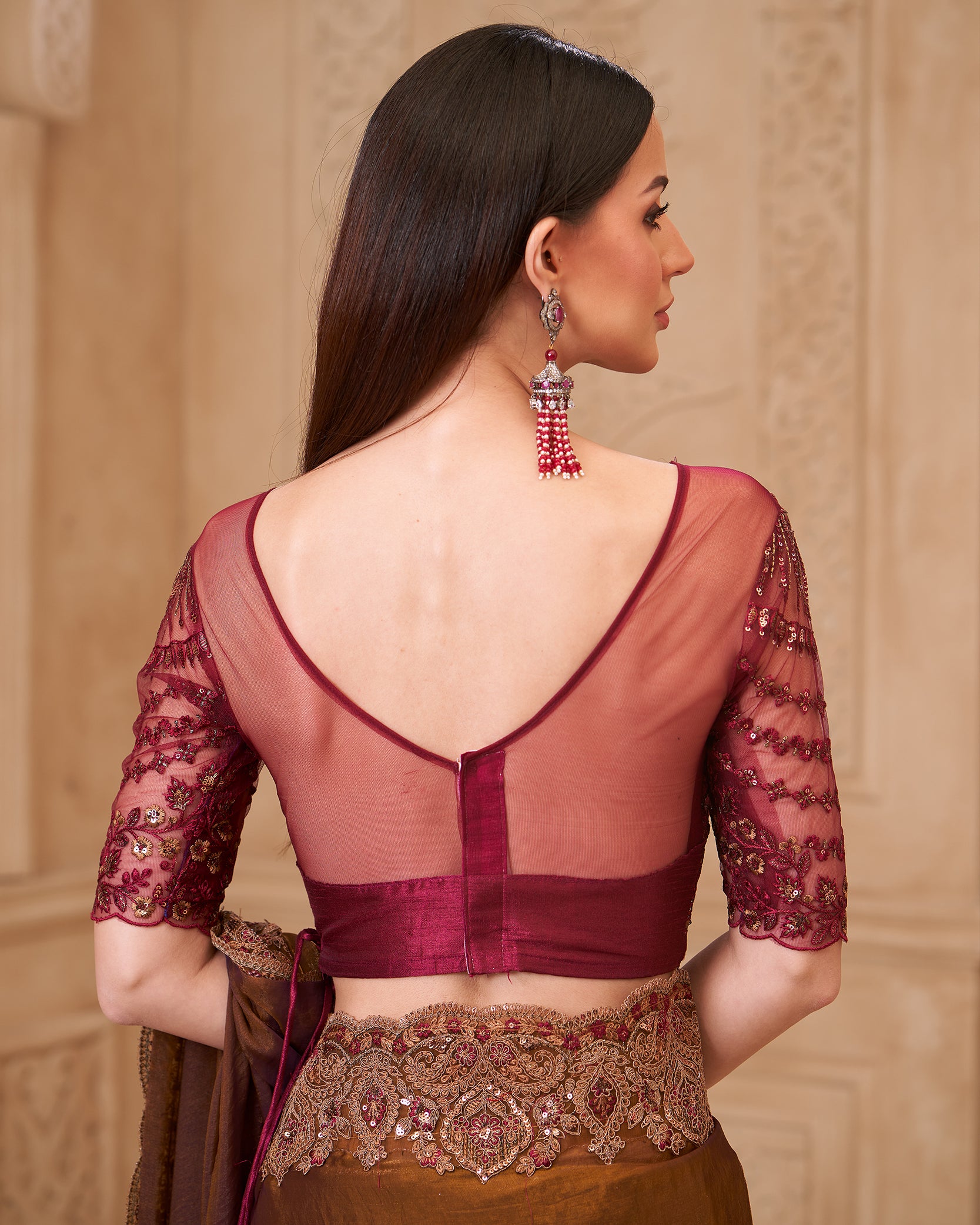 Rajshree Mehfil – Antique Gold Tissue Saree