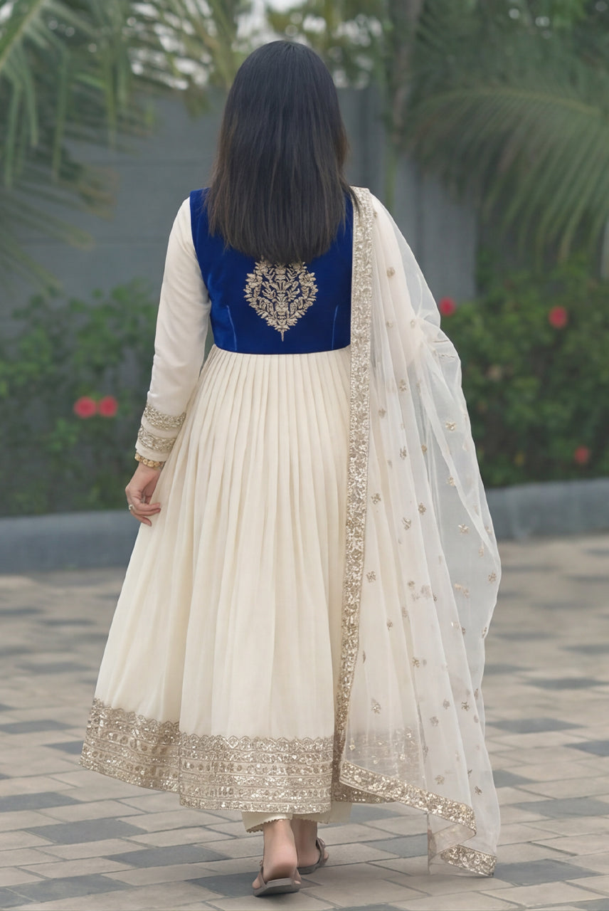Royal Embroidered Anarkali Kurta Set with Dupatta
