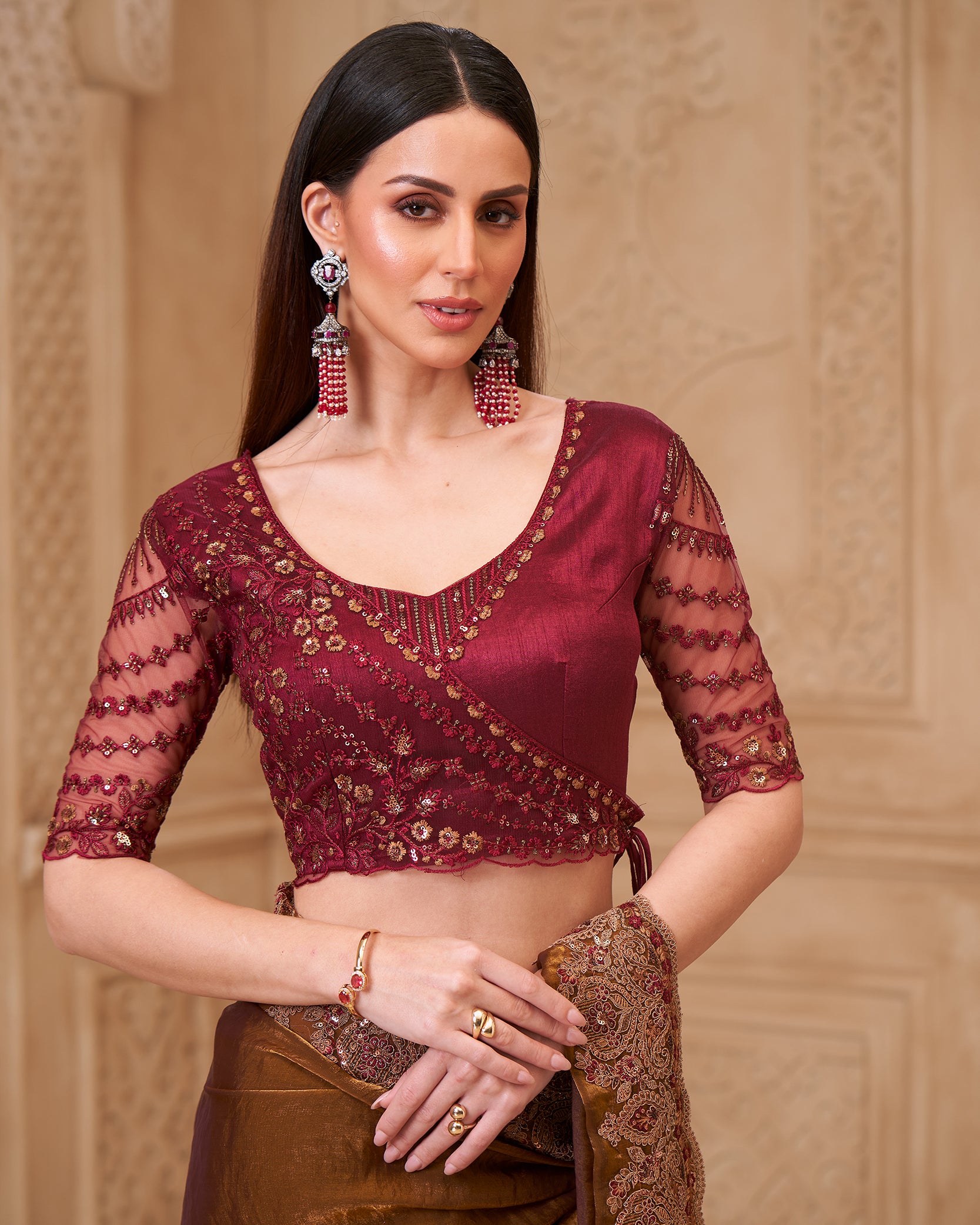 Rajshree Mehfil – Antique Gold Tissue Saree