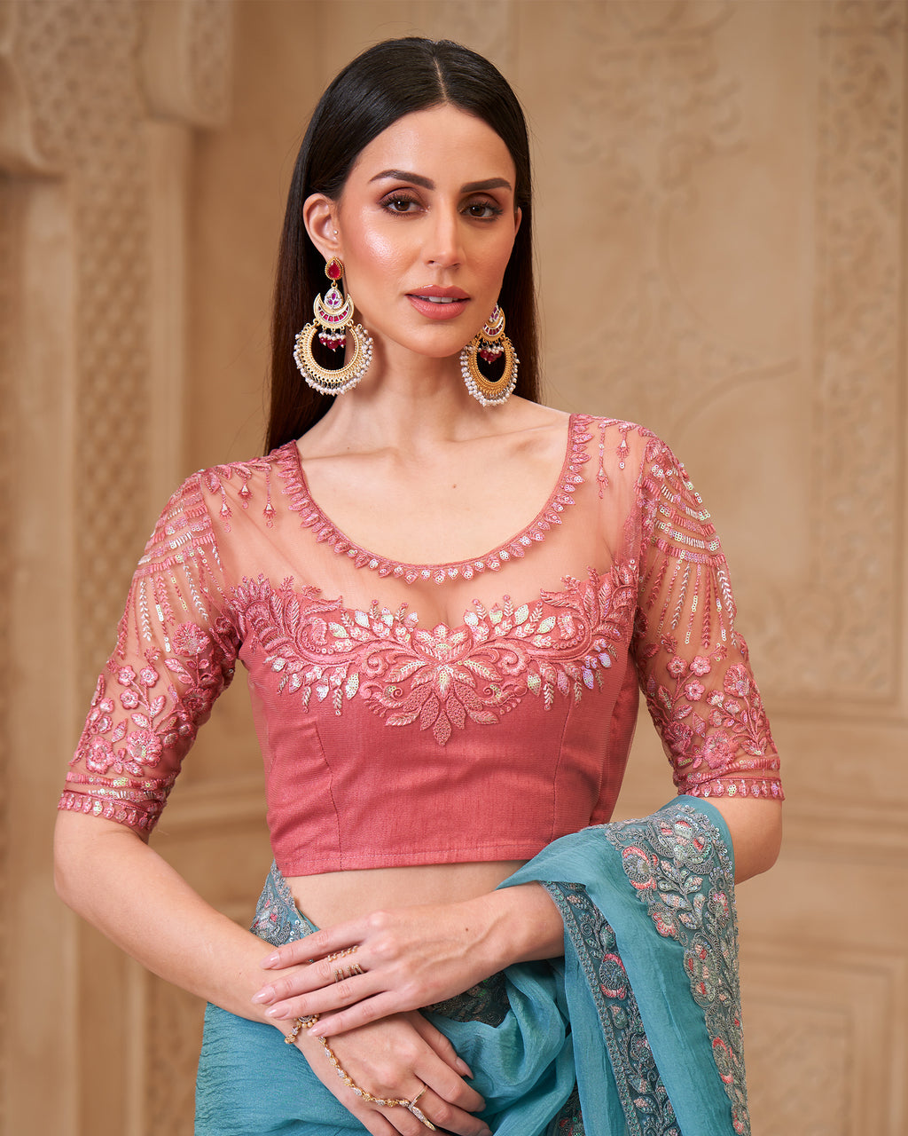 Meher Aabha – Aqua Heritage Saree