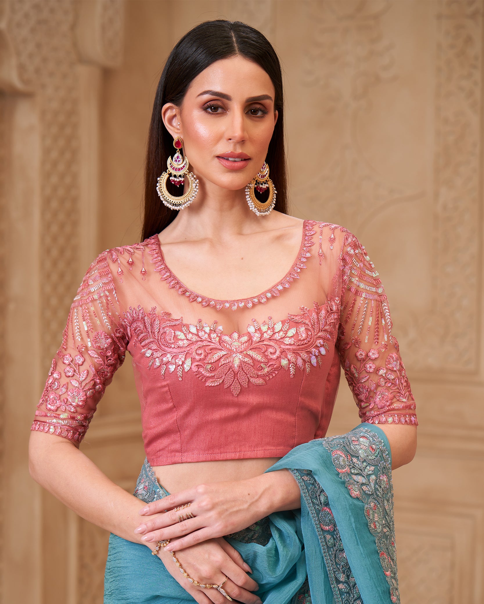 Meher Aabha – Aqua Heritage Saree