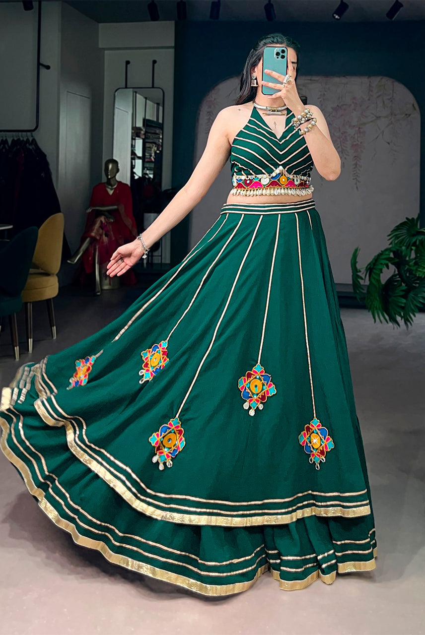 Morbagh Emerald Green Navratri Chaniya Choli Set