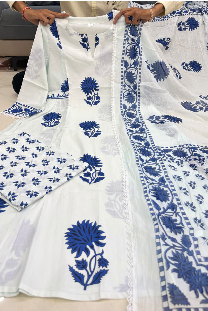 Indigo Heritage Cotton Suit Set
