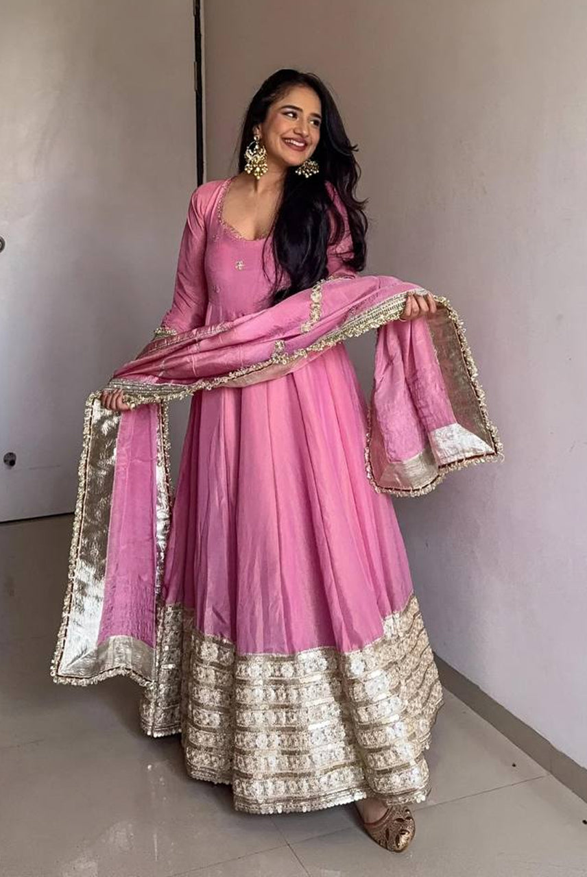 Gulnaar Blush Anarkali Set