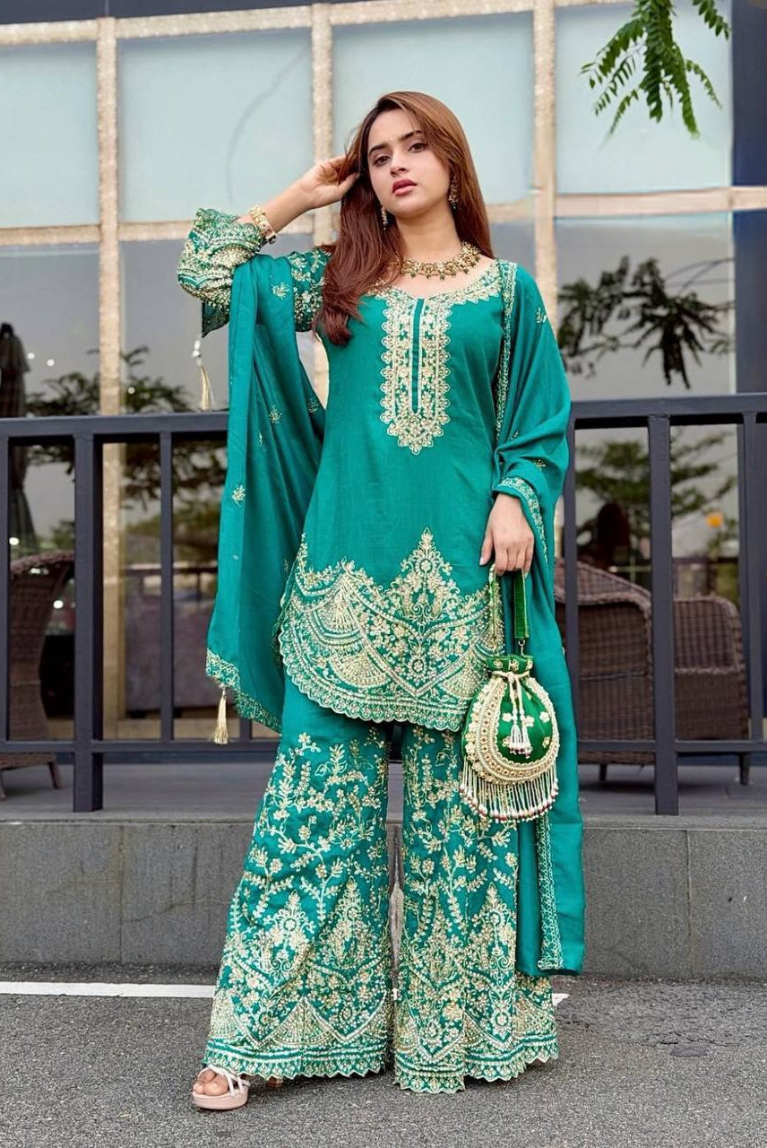 Emerald Zariya Sharara Set