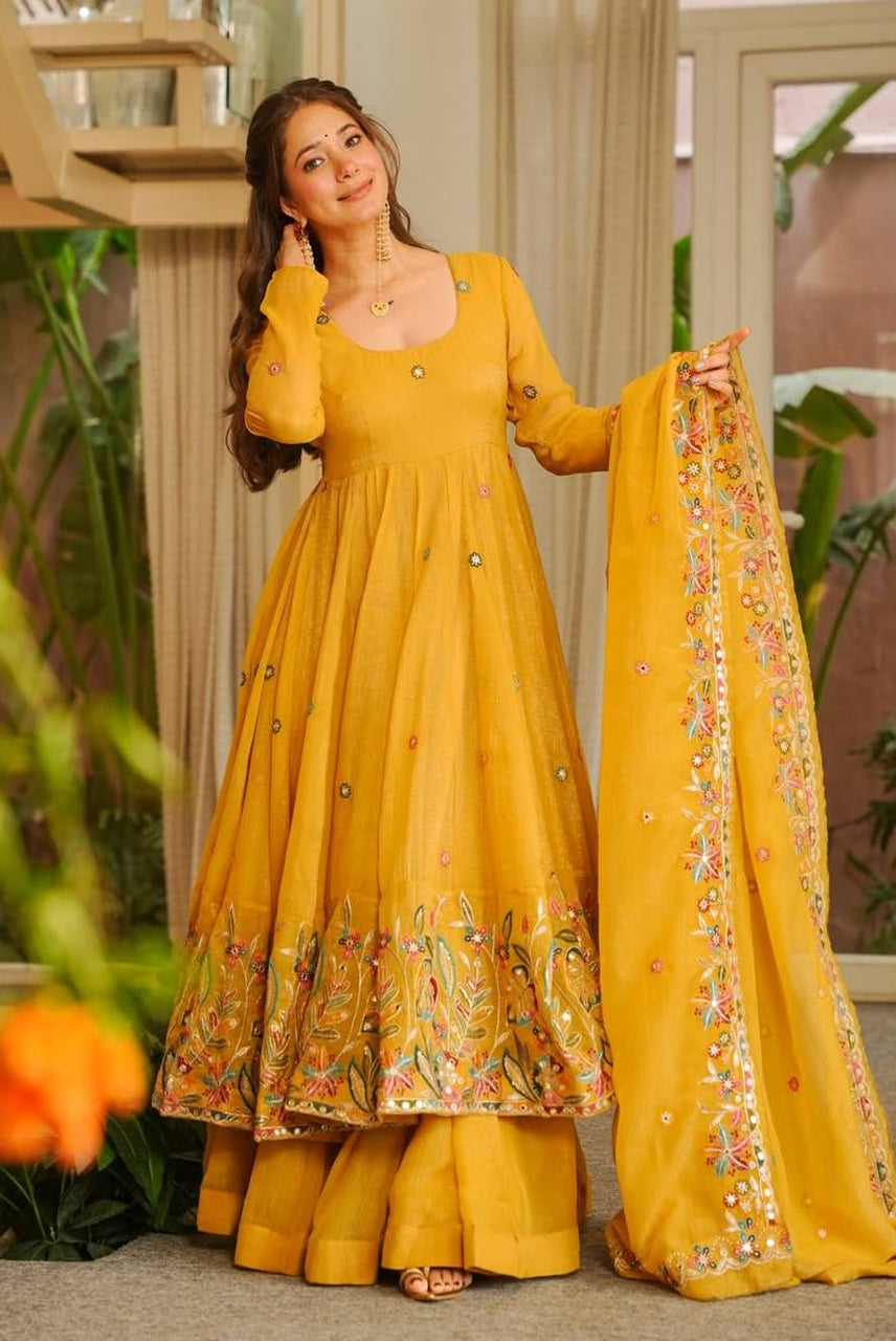 Surya Gulnaar Anarkali Set