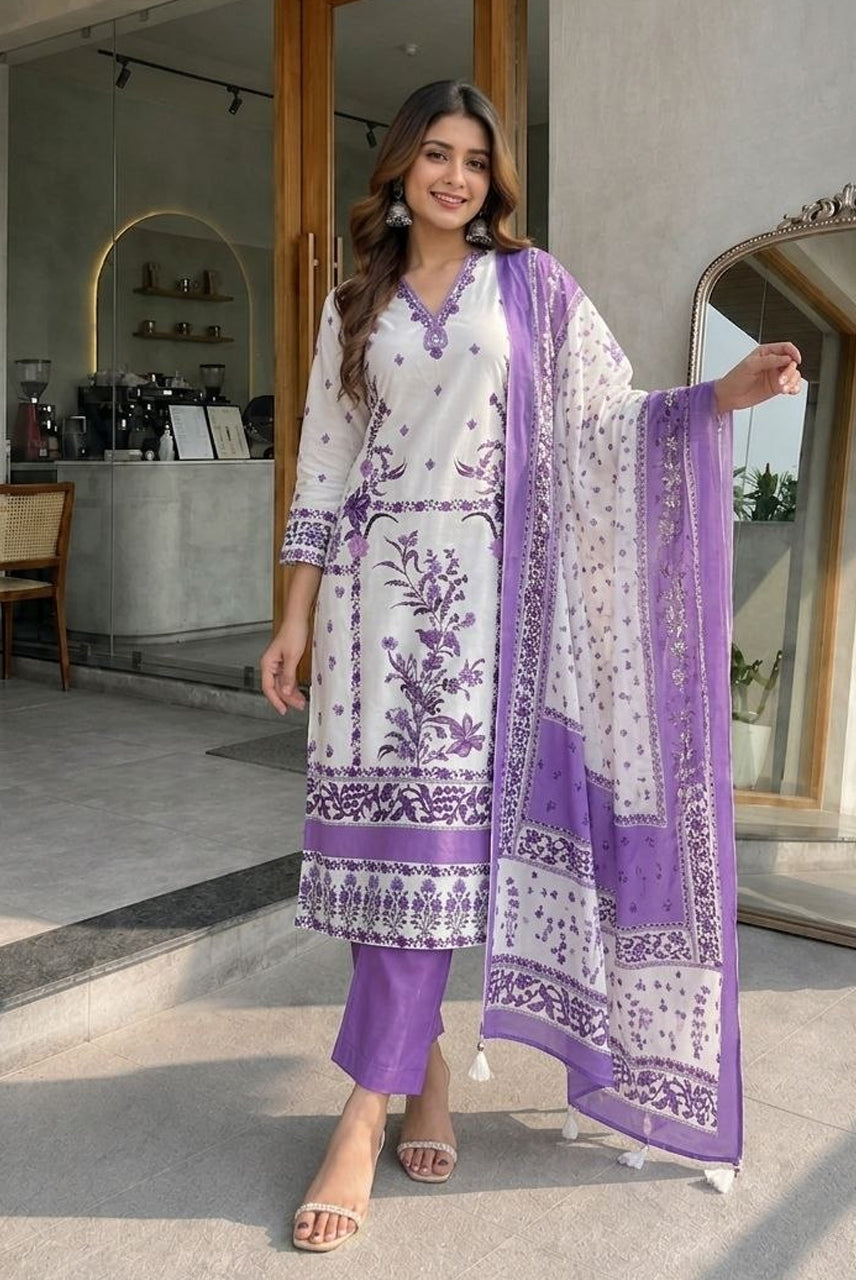 Lavender Bloom Elegance Suit Set