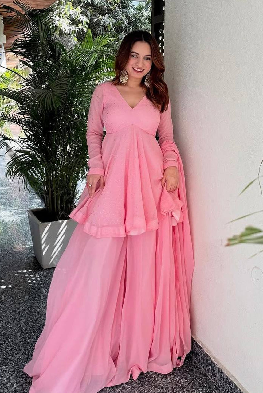 Gulposh Blush Sharara Set