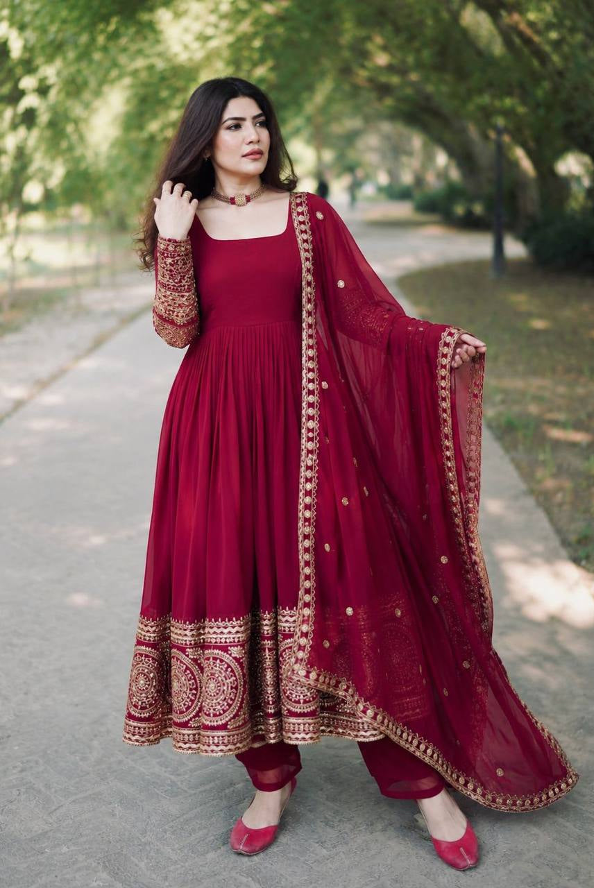 Ruby Royale Anarkali Set