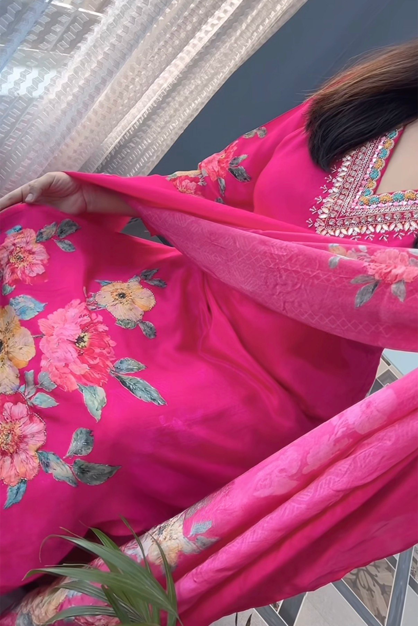 Fuchsia Bloom Luxury Suit Set
