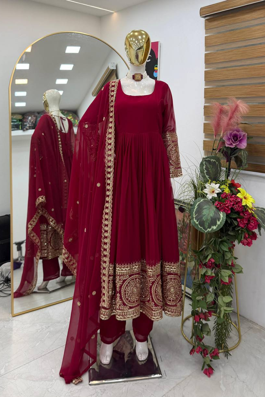 Ruby Royale Anarkali Set