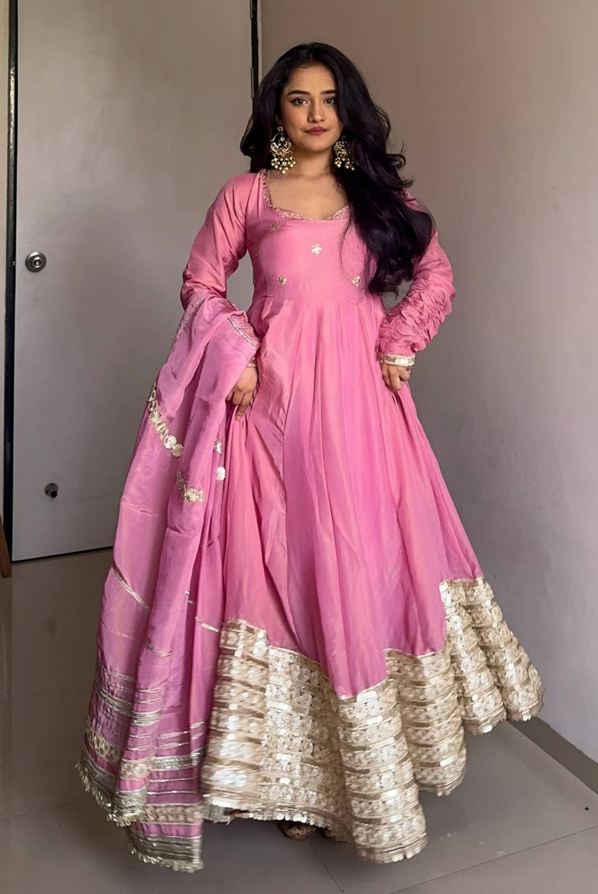 Gulnaar Blush Anarkali Set
