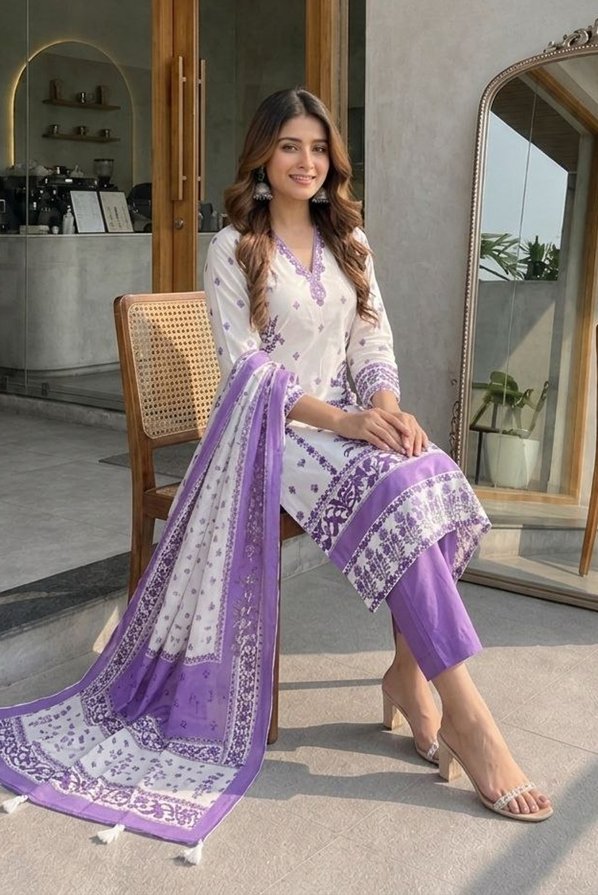 Lavender Bloom Elegance Suit Set