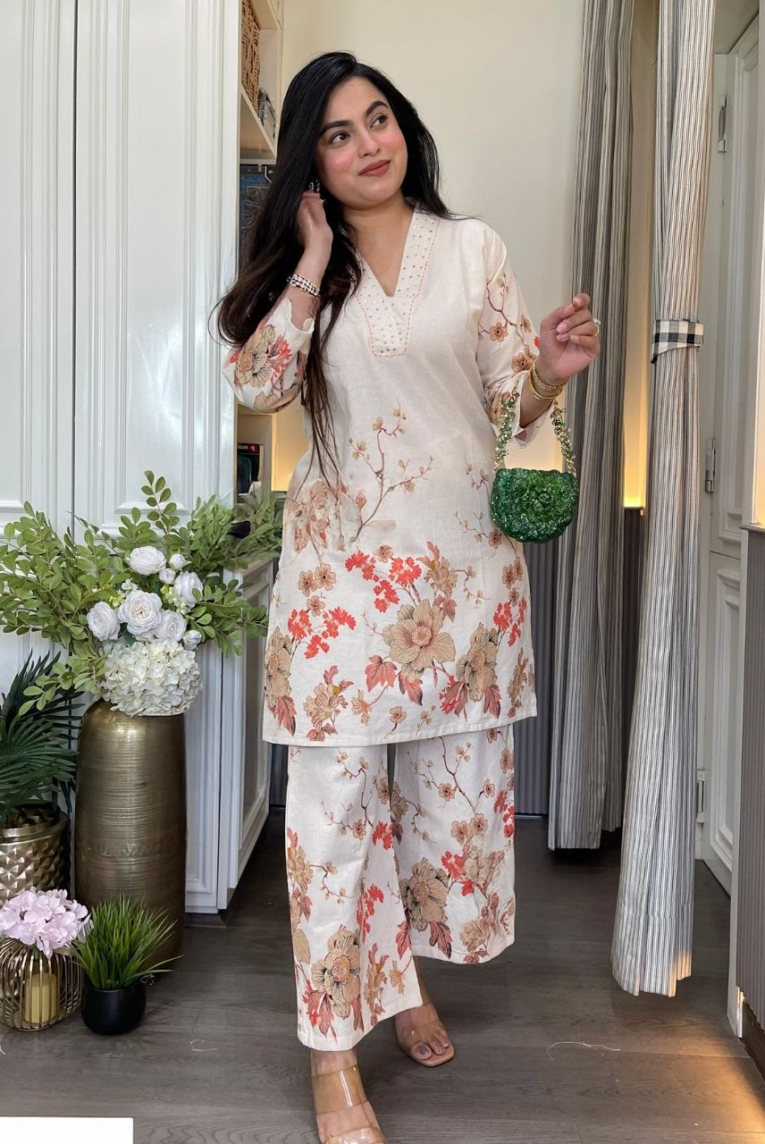 Ivory Bloom Luxe Co-ord Set
