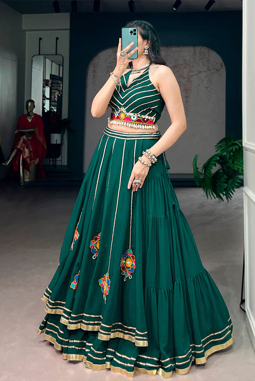 Morbagh Emerald Green Navratri Chaniya Choli Set