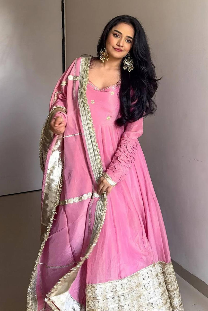 Gulnaar Blush Anarkali Set