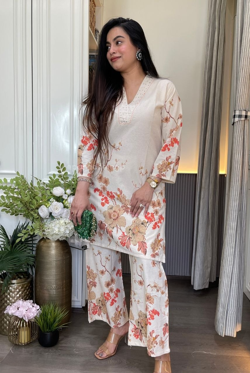 Ivory Bloom Luxe Co-ord Set