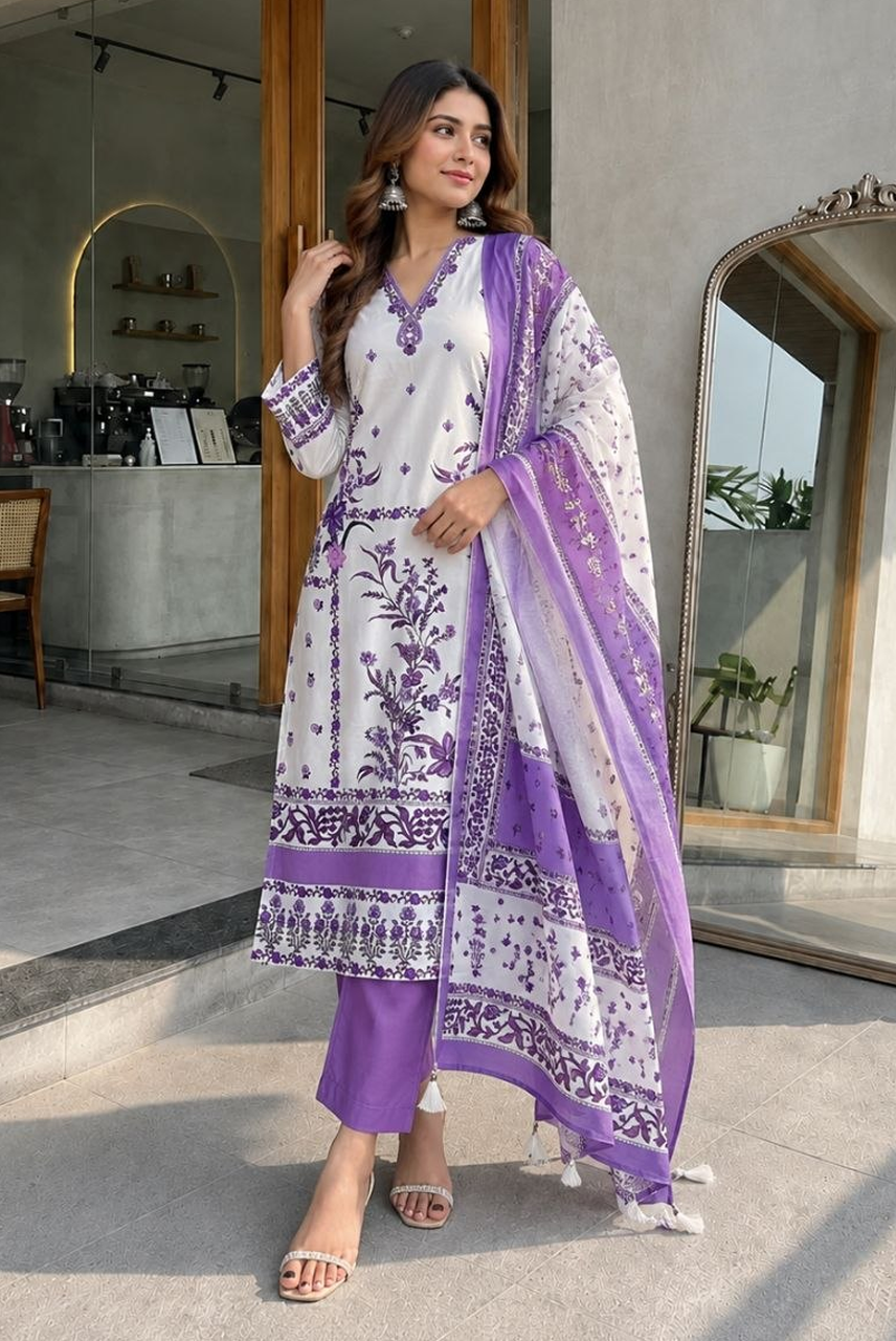 Lavender Bloom Elegance Suit Set