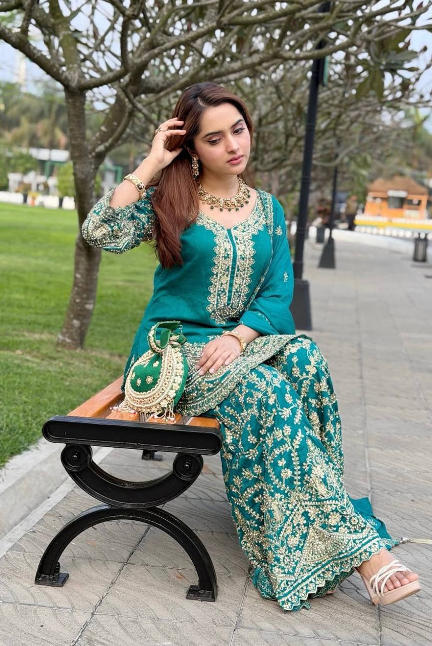 Emerald Zariya Sharara Set