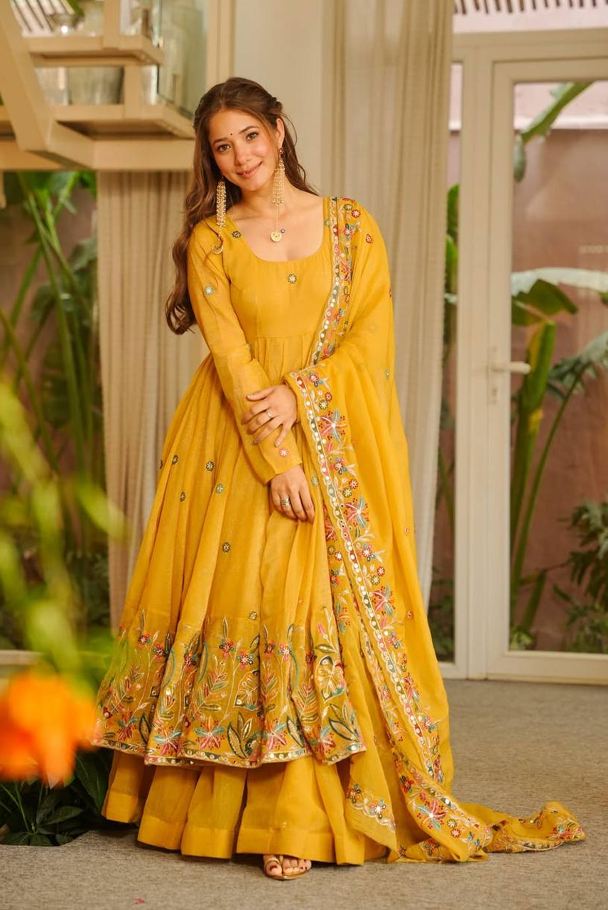 Surya Gulnaar Anarkali Set