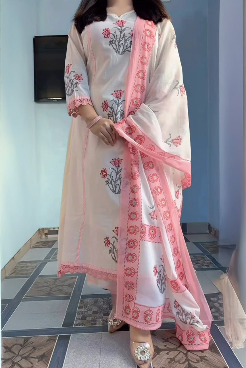 Blush Floral Grace Suit Set