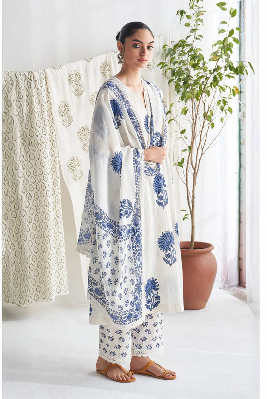 Indigo Heritage Cotton Suit Set