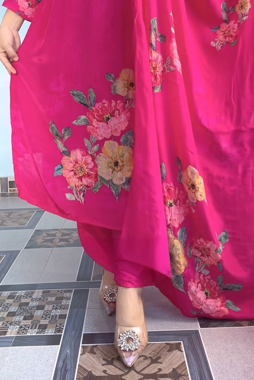Fuchsia Bloom Luxury Suit Set