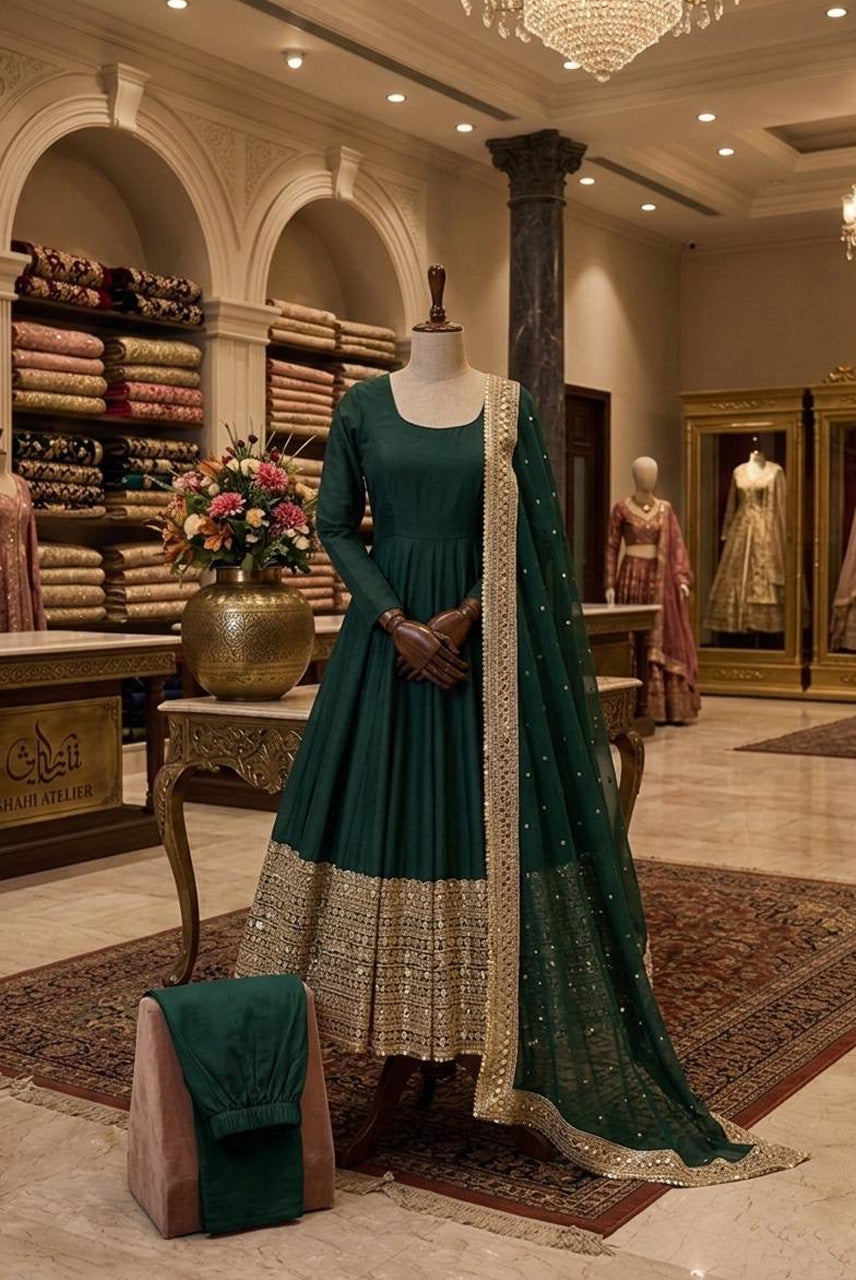 Emerald Grace Anarkali Set