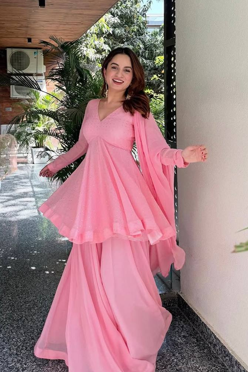 Gulposh Blush Sharara Set