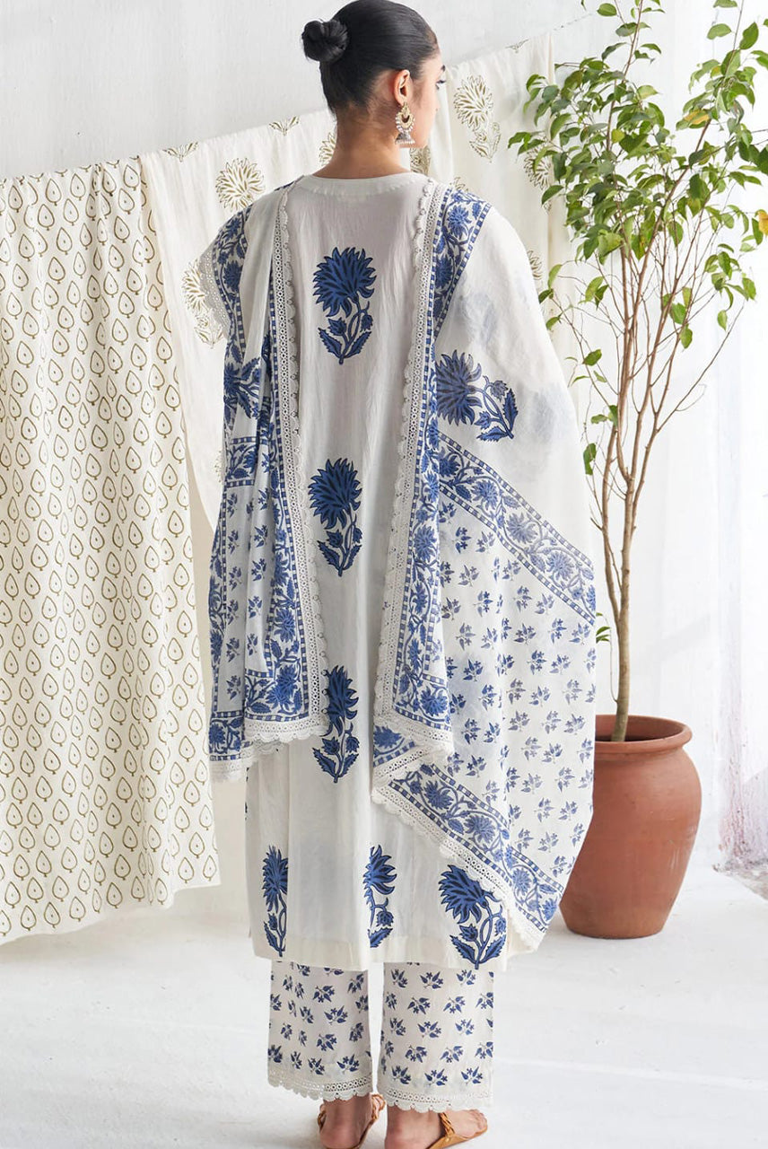 Indigo Heritage Cotton Suit Set