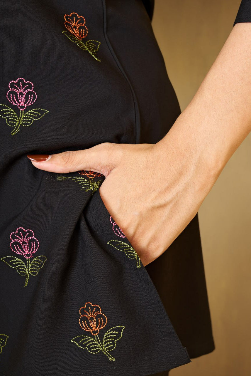 Black Embroidered Kurta & Palazzo Set – Classic Elegance Redefined