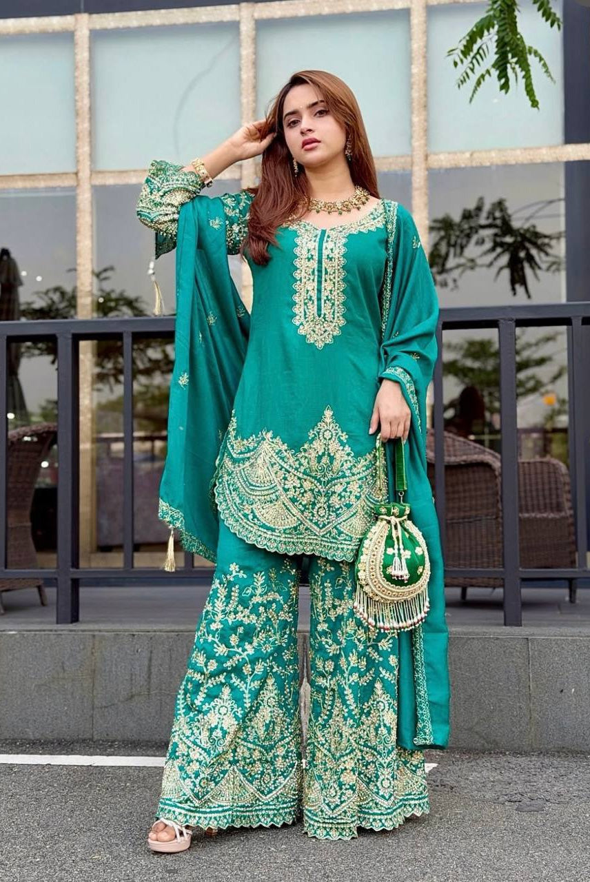 Emerald Zariya Sharara Set