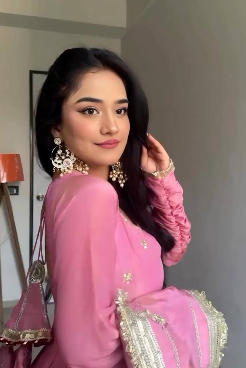 Gulnaar Blush Anarkali Set
