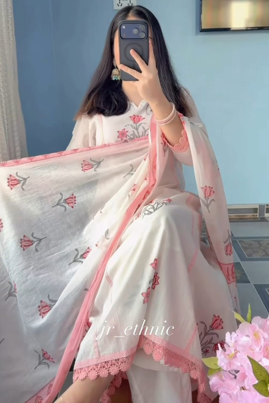 Blush Floral Grace Suit Set