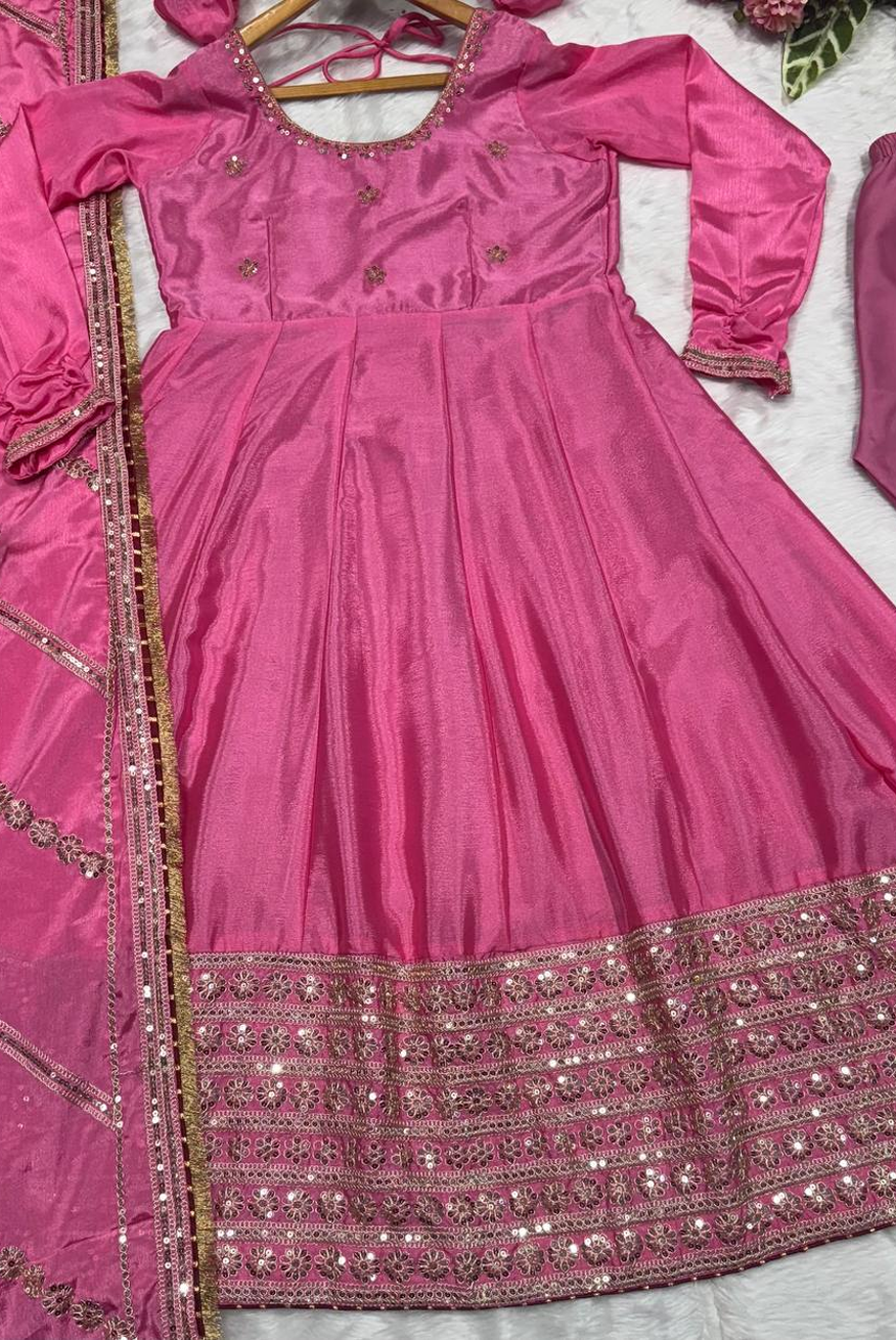Gulnaar Blush Anarkali Set
