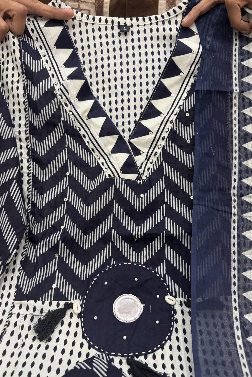 Indigo Boho Print Kurta Set