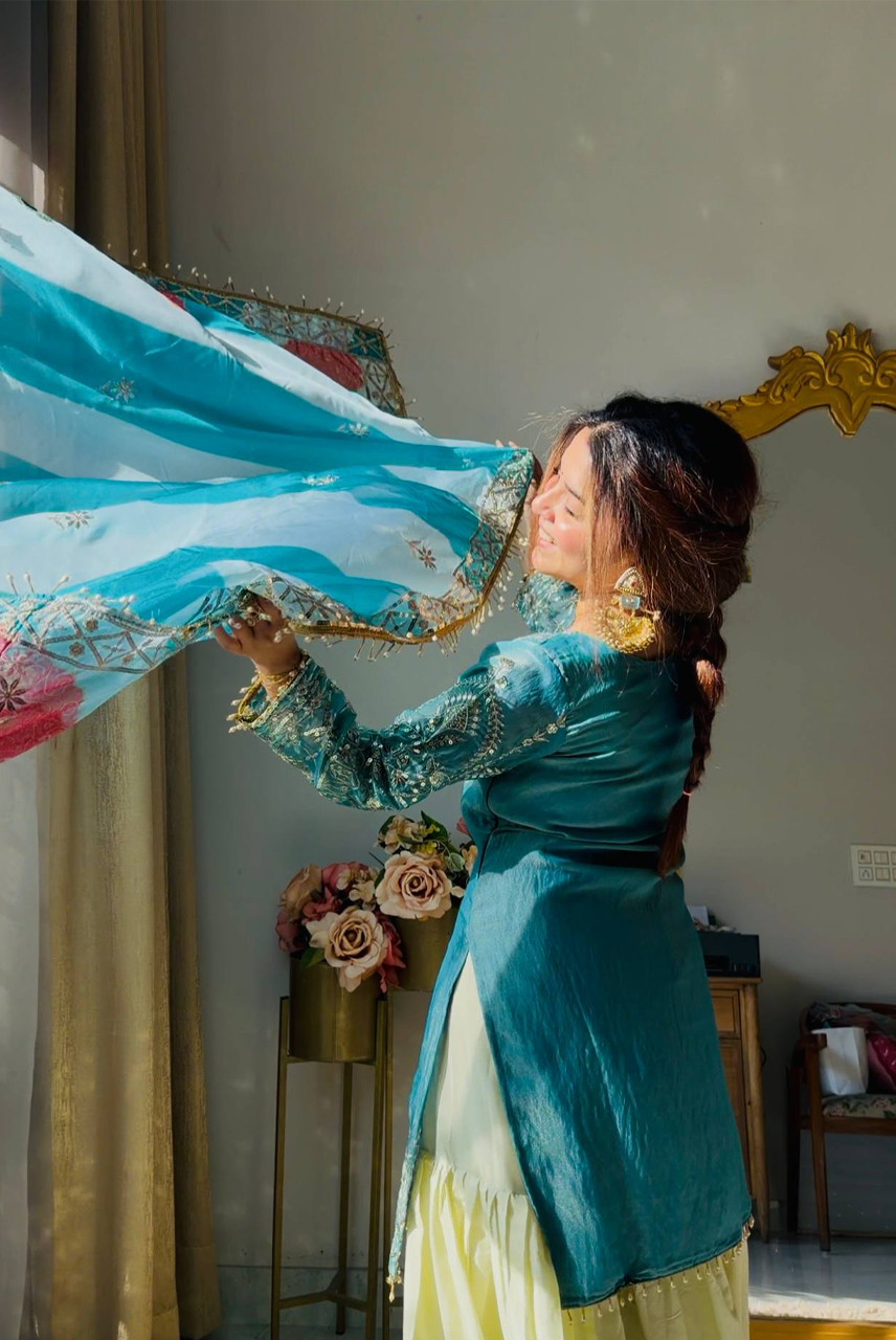 Aqua Noor Gharara Set