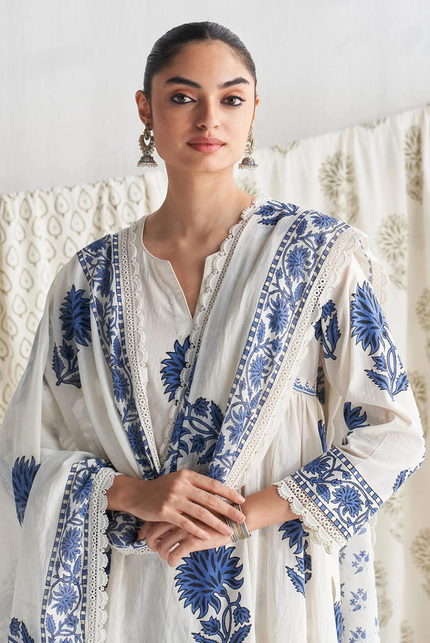 Indigo Heritage Cotton Suit Set