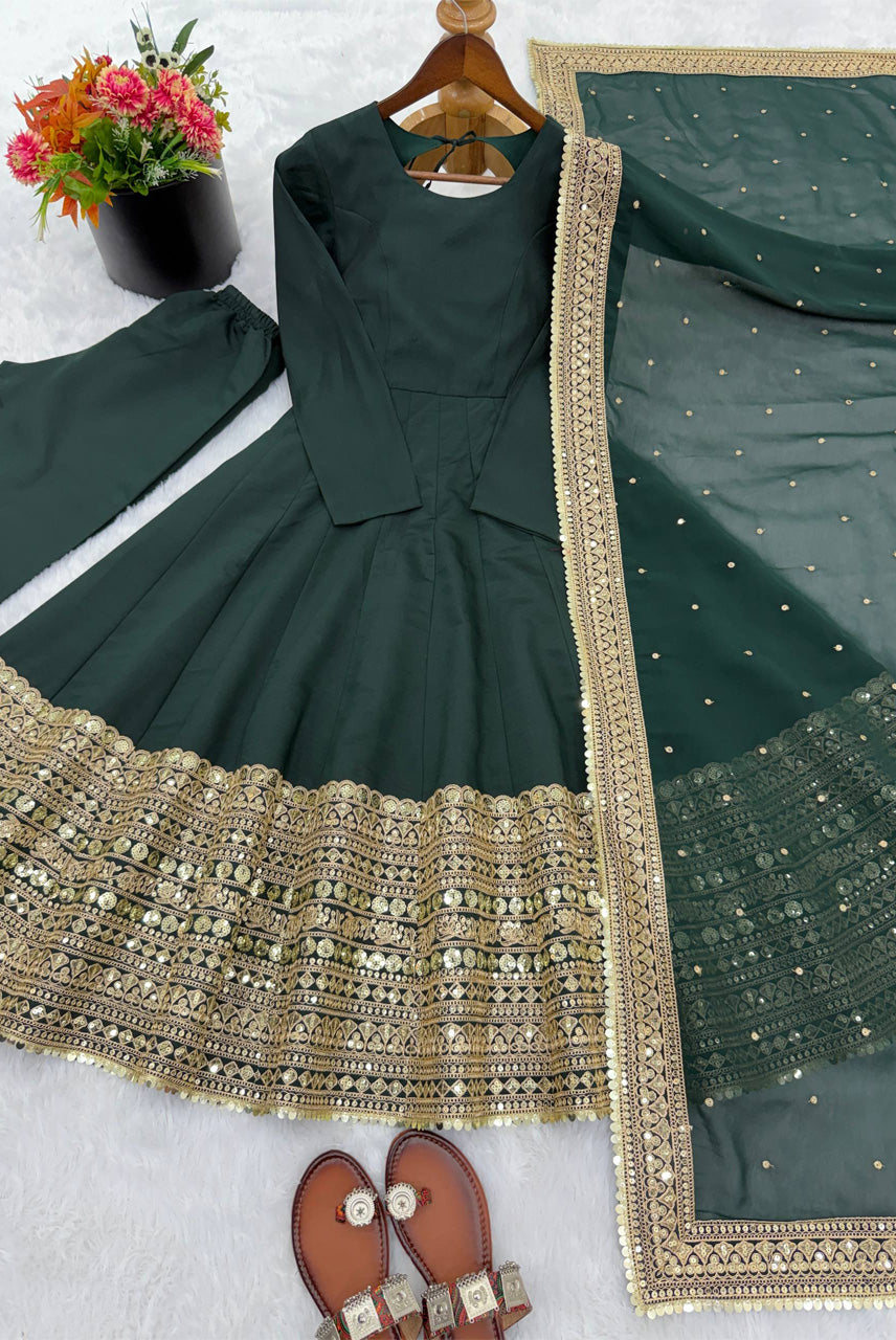 Emerald Grace Anarkali Set