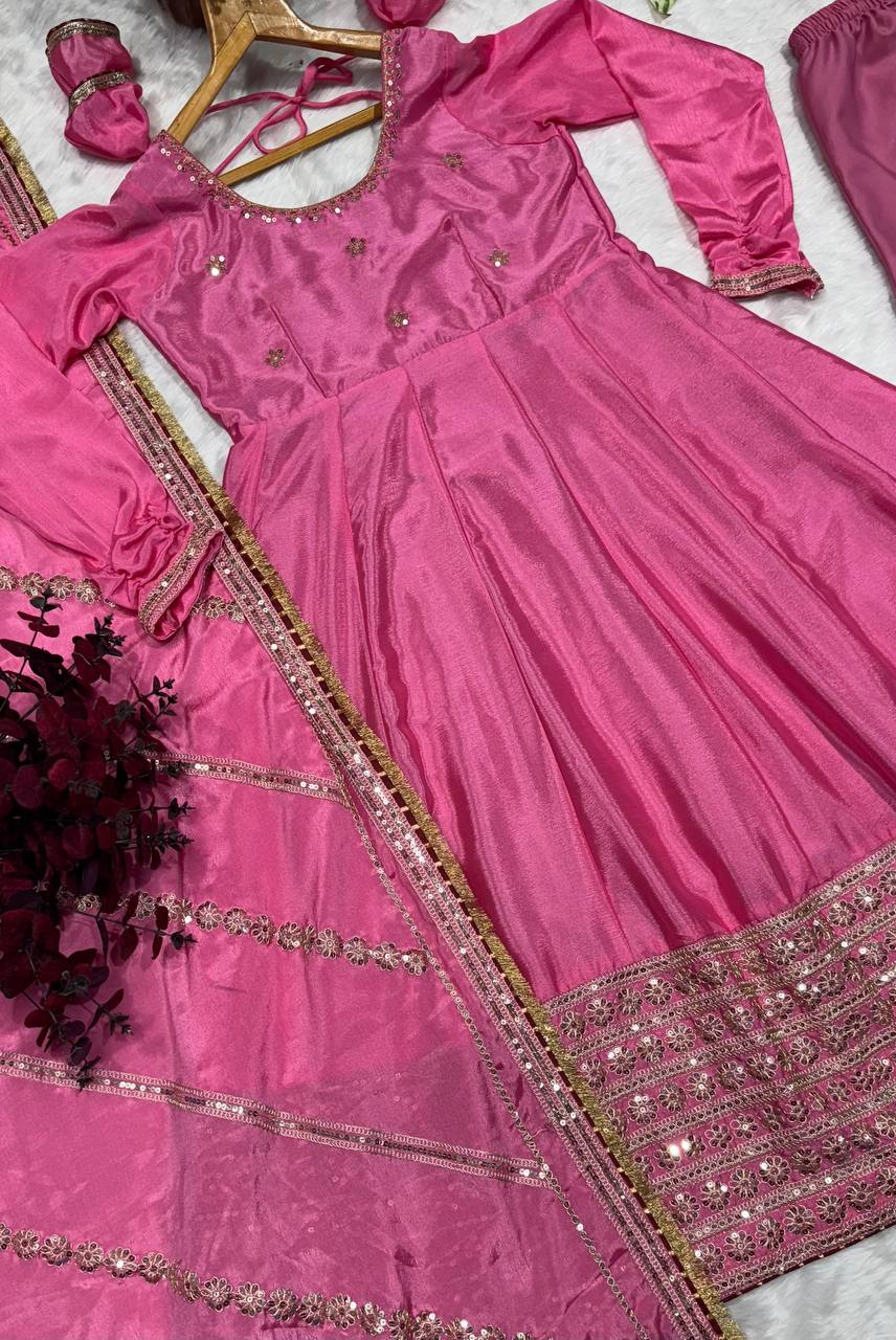 Gulnaar Blush Anarkali Set