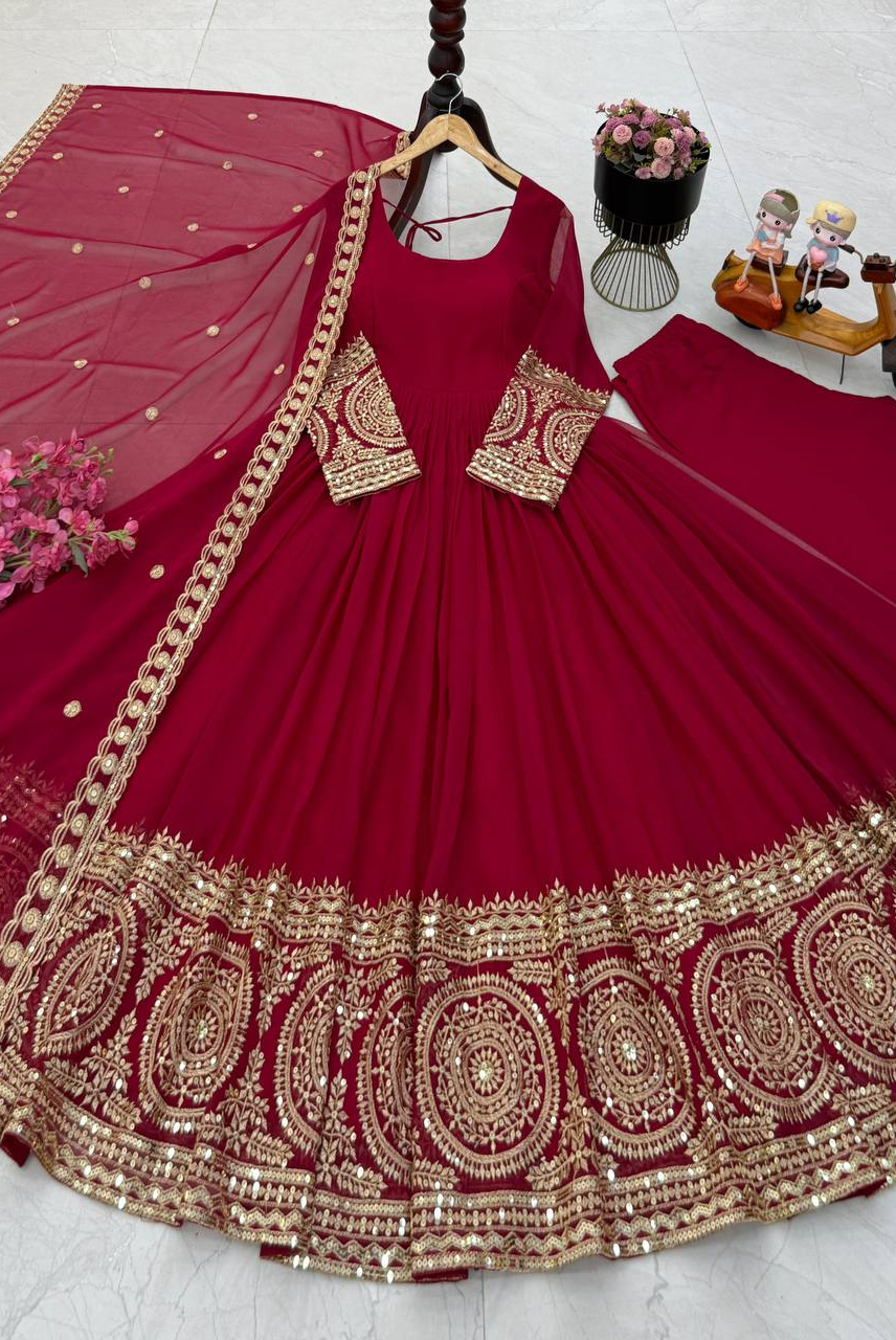 Ruby Royale Anarkali Set
