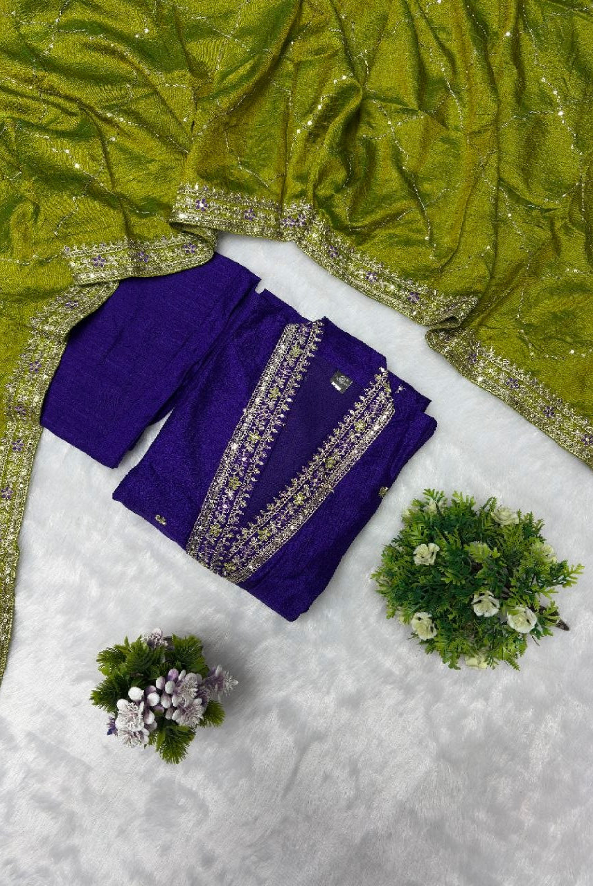 Royal Violet Festive Suit Set