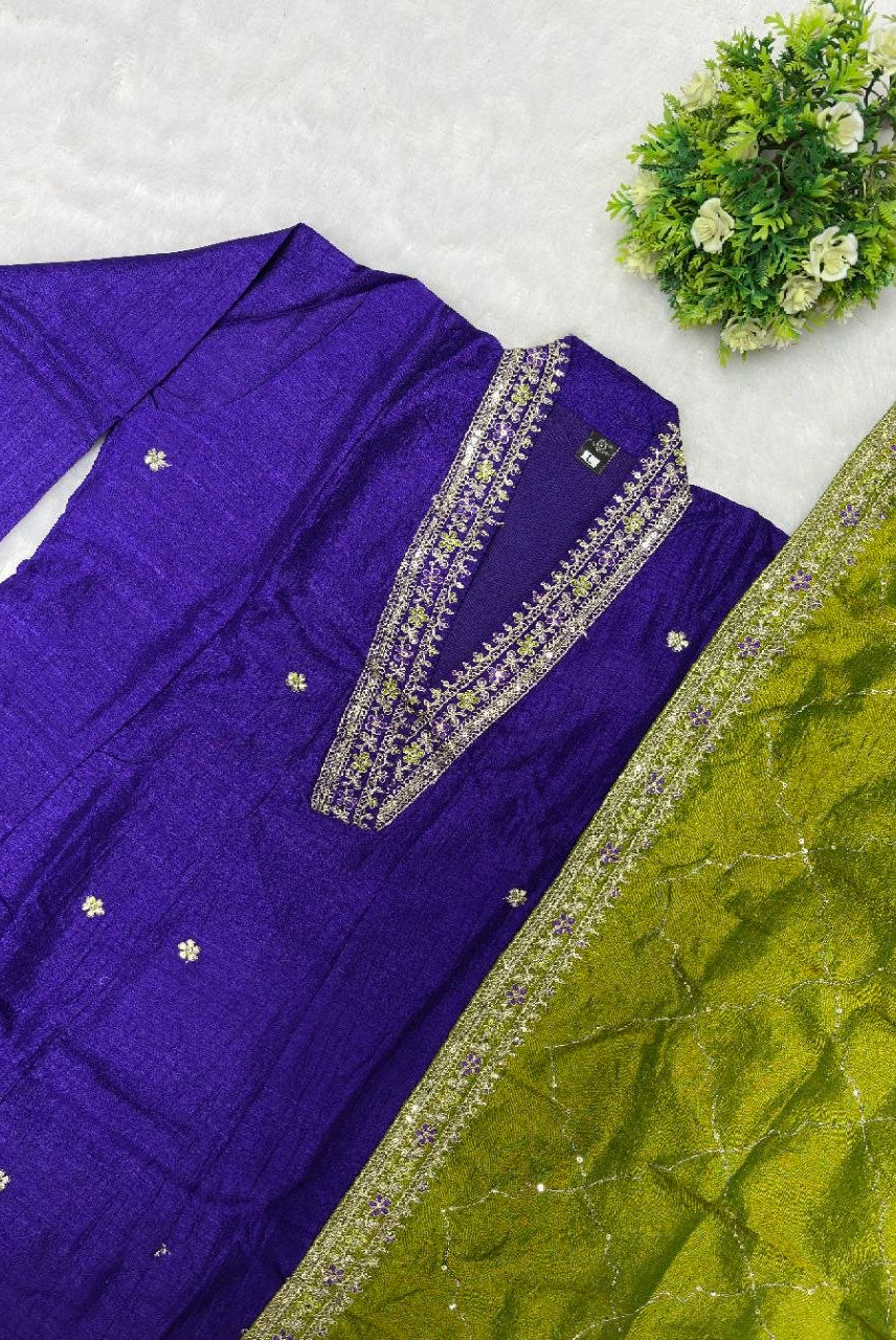 Royal Violet Festive Suit Set