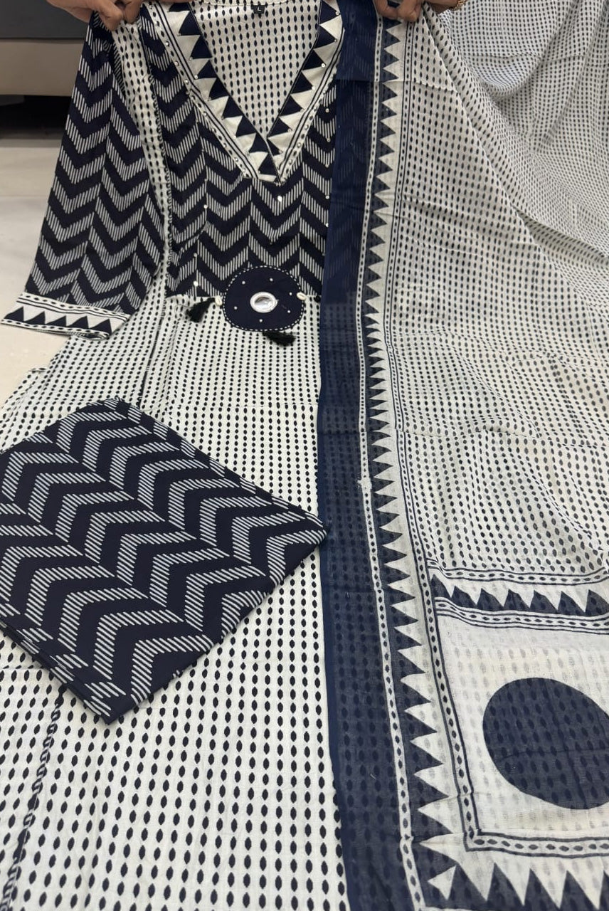 Indigo Boho Print Kurta Set