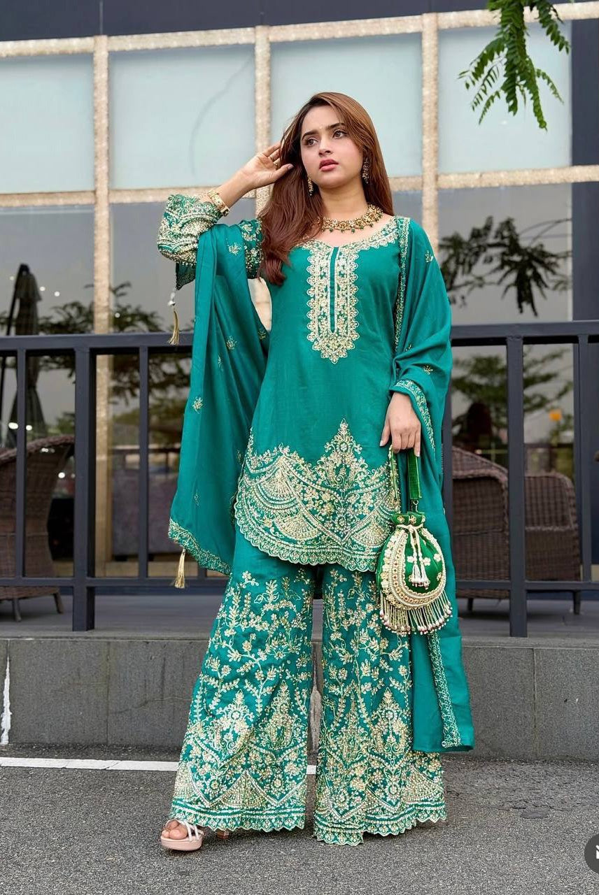 Emerald Zariya Sharara Set
