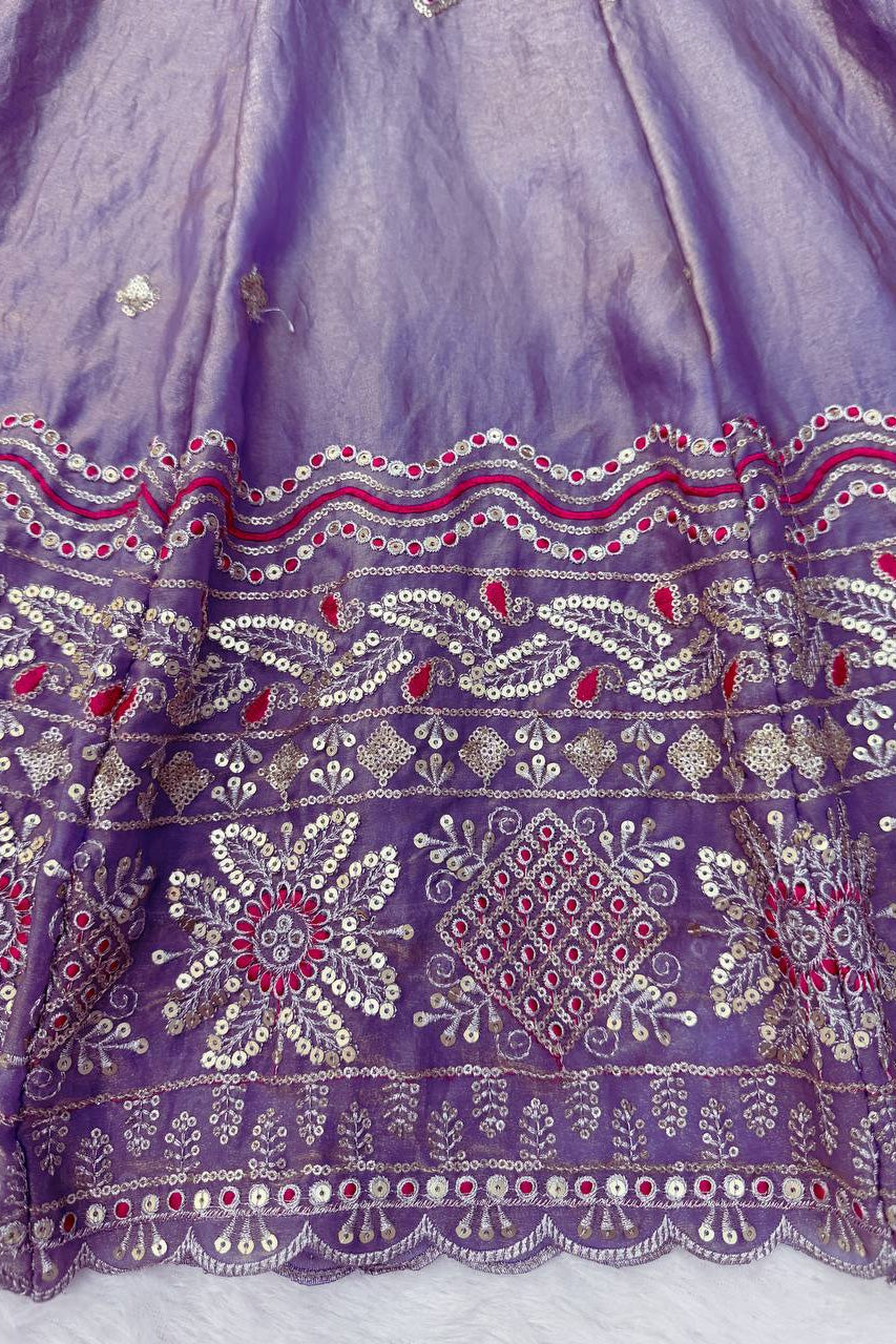 Lavender Noor Embellished Anarkali Set with Designer Dupatta