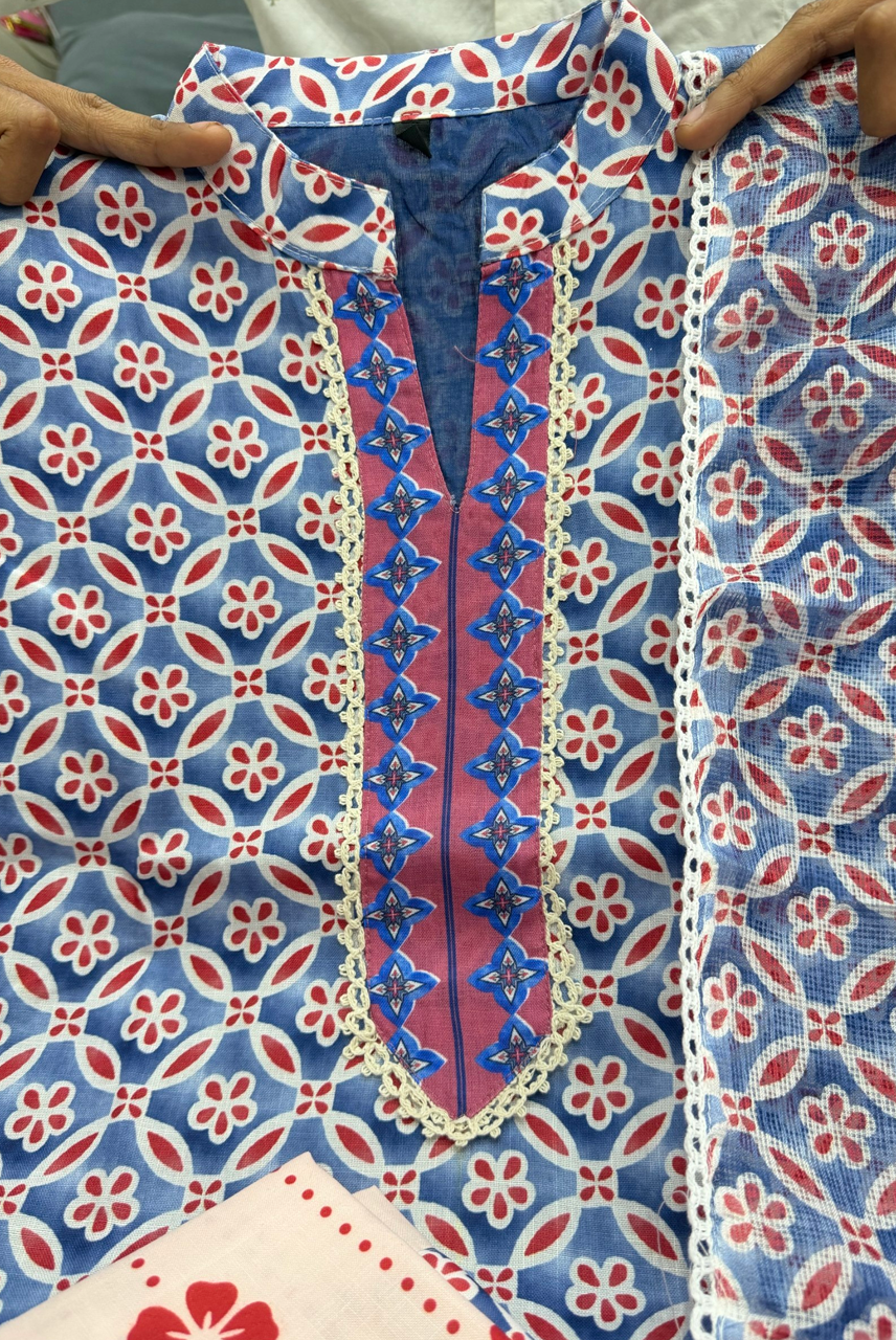 Azure Grace Printed Suit Set