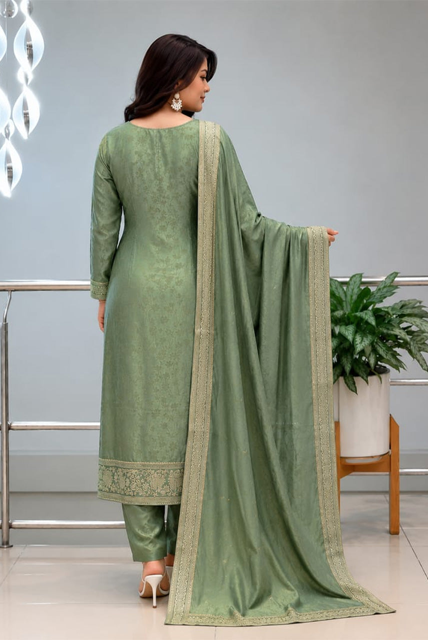 Sage Noor Embroidered Suit Set