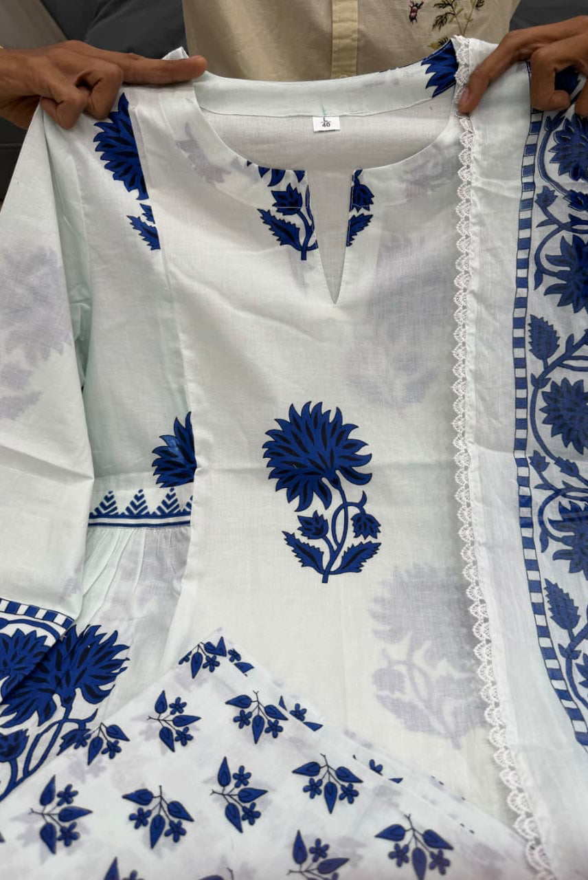 Indigo Heritage Cotton Suit Set